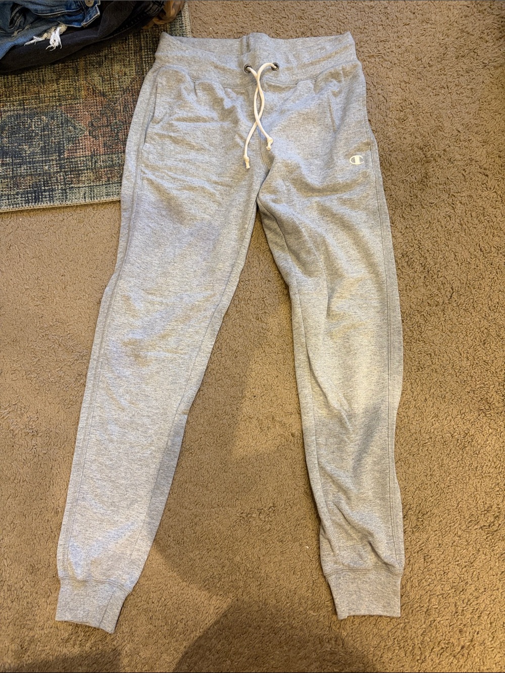 Champion Kids Light Gray Jogger Sweatpants with Drawstring
